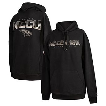 Men's FISLL Black North Carolina Central Eagles Puff Print Sliced Pullover Hoodie