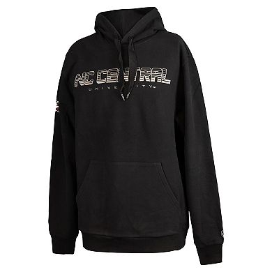 Men's FISLL Black North Carolina Central Eagles Puff Print Sliced Pullover Hoodie