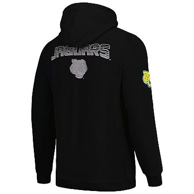 Men's FISLL Black Southern University Jaguars Puff Print Sliced Pullover Hoodie