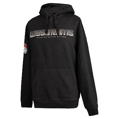 Men's FISLL Black Winston-Salem State Rams Puff Print Sliced Pullover Hoodie