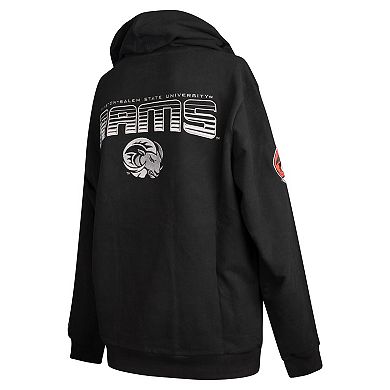 Men's FISLL Black Winston-Salem State Rams Puff Print Sliced Pullover Hoodie