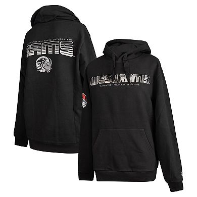 Men's FISLL Black Winston-Salem State Rams Puff Print Sliced Pullover Hoodie