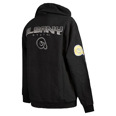 Men's FISLL Black Albany State Golden Rams Puff Print Sliced Pullover Hoodie