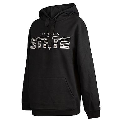 Men's FISLL Black Alcorn State Braves Puff Print Sliced Pullover Hoodie