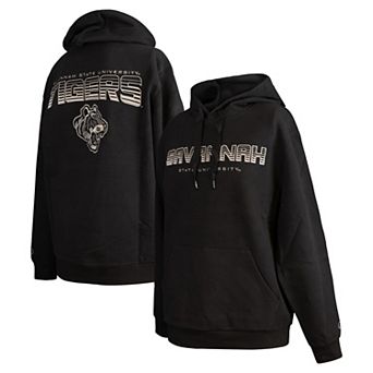 Men's FISLL Black Savannah State Tigers Puff Print Sliced Pullover Hoodie