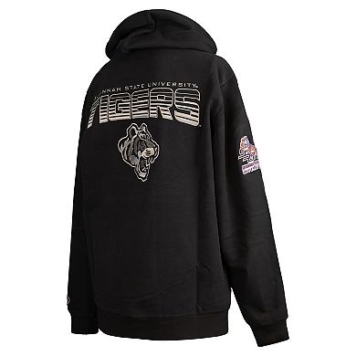 Men's FISLL Black Savannah State Tigers Puff Print Sliced Pullover Hoodie