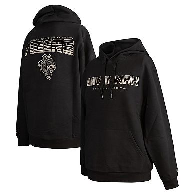 Men's FISLL Black Savannah State Tigers Puff Print Sliced Pullover Hoodie