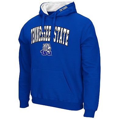 Men's Colosseum Royal Tennessee State Tigers Arch & Logo 3.0 Pullover Hoodie