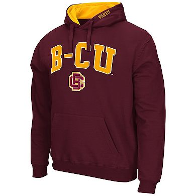 Men's Colosseum Maroon Bethune-Cookman Wildcats Arch & Logo 3.0 Pullover Hoodie
