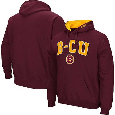 Men's Colosseum Maroon Bethune-Cookman Wildcats Arch & Logo 3.0 Pullover Hoodie
