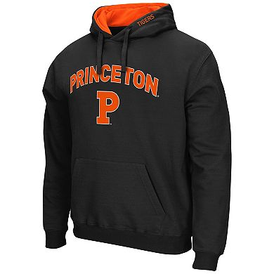 Men's Colosseum Black Princeton Tigers Arch and Logo Pullover Hoodie