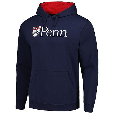 Men's Colosseum Navy Pennsylvania Quakers Arch and Logo Pullover Hoodie