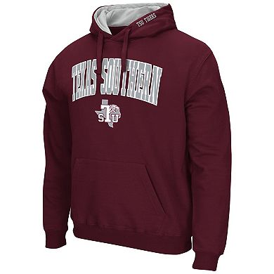 Men's Colosseum Maroon Texas Southern Tigers Arch & Logo 3.0 Pullover Hoodie