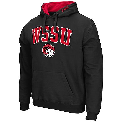 Men's Colosseum Black Winston-Salem State Rams Arch & Logo 3.0 Pullover Hoodie