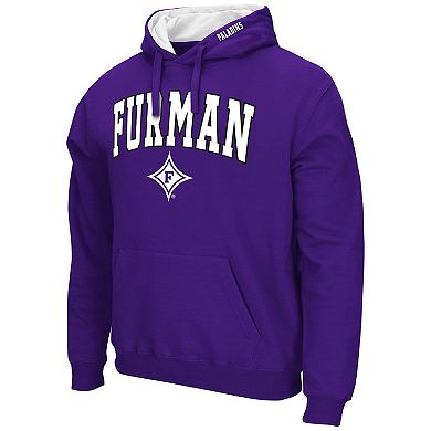Men's Colosseum Purple Furman Paladins Arch & Logo 3.0 Pullover Hoodie