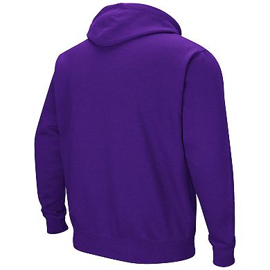 Men's Colosseum Purple Furman Paladins Arch & Logo 3.0 Pullover Hoodie