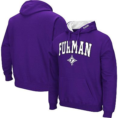 Men's Colosseum Purple Furman Paladins Arch & Logo 3.0 Pullover Hoodie