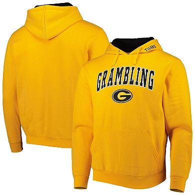 Men's Colosseum Gold Grambling Tigers Arch & Logo 3.0 Pullover Hoodie