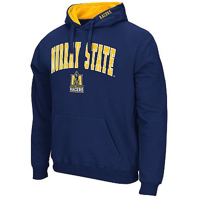 Men's Colosseum Navy Murray St. Racers Arch & Logo 3.0 Pullover Hoodie