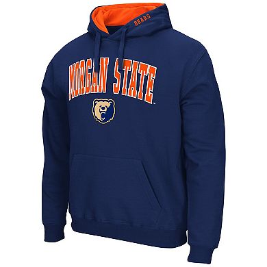 Men's Colosseum Navy Morgan State Bears Arch & Logo 3.0 Pullover Hoodie