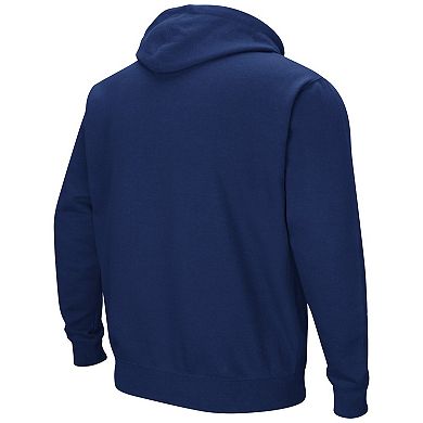 Men's Colosseum Navy Morgan State Bears Arch & Logo 3.0 Pullover Hoodie