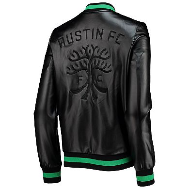 Women's The Wild Collective Black Austin FC Full-Snap Bomber Jacket