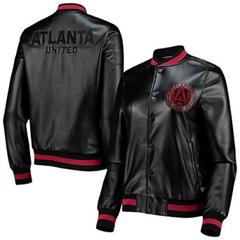 Women's The Wild Collective Black Atlanta United FC Full-Snap Bomber Jacket