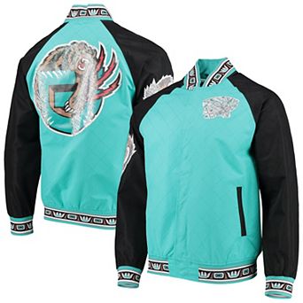 Men's Vancouver Grizzlies Turquoise Mitchell & Ness Hardwood Classics 75th Anniversary Authentic Warmup Full-Snap Jacket