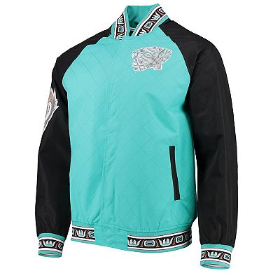 Men's Vancouver Grizzlies Turquoise Mitchell & Ness Hardwood Classics 75th Anniversary Authentic Warmup Full-Snap Jacket