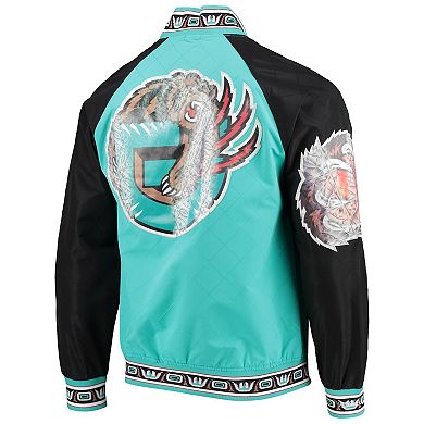 Men's Vancouver Grizzlies Turquoise Mitchell & Ness Hardwood Classics 75th Anniversary Authentic Warmup Full-Snap Jacket