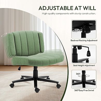 Home Office Chair Fabric Criss Cross Swivel Desk Chair with Wheel Adjustable Height Computer Chair