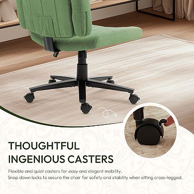 Home Office Chair Fabric Criss Cross Swivel Desk Chair with Wheel Adjustable Height Computer Chair