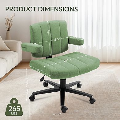 Home Office Chair Fabric Criss Cross Swivel Desk Chair with Wheel Adjustable Height Computer Chair