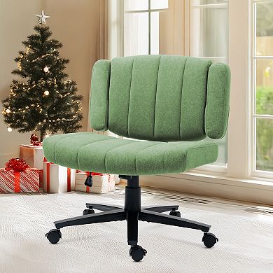 Home Office Chair Fabric Criss Cross Swivel Desk Chair with Wheel Adjustable Height Computer Chair