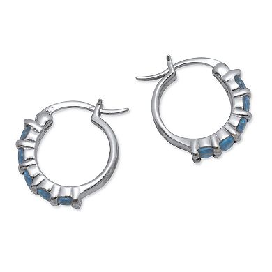 PalmBeach Jewelry Birthstone Sterling Silver Huggie Hoop Earrings