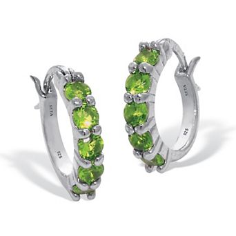 PalmBeach Jewelry Birthstone Sterling Silver Huggie Hoop Earrings