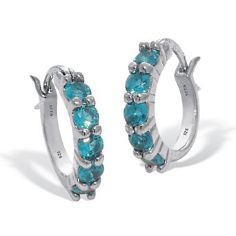 PalmBeach Jewelry Birthstone Sterling Silver Huggie Hoop Earrings