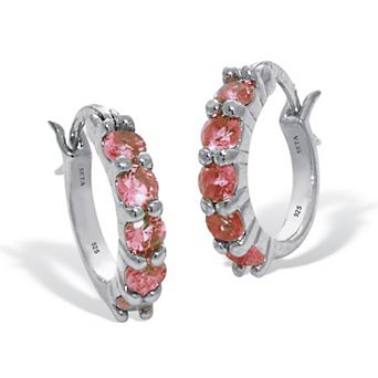 PalmBeach Jewelry Birthstone Sterling Silver Huggie Hoop Earrings