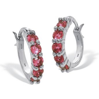 PalmBeach Jewelry Birthstone Sterling Silver Huggie Hoop Earrings
