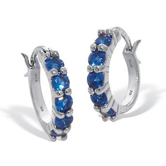 PalmBeach Jewelry Birthstone Sterling Silver Huggie Hoop Earrings
