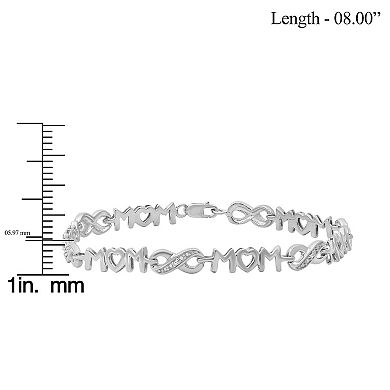 Jewelexcess Sterling Silver Diamond Accent "Mom" Infinity Link Bracelet