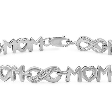 Jewelexcess Sterling Silver Diamond Accent "Mom" Infinity Link Bracelet