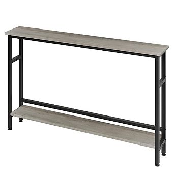 Slim 5.9" Sofa Table, 2 tier Narrow Console with Adjustable Shelf, Space-Saving for Living Room