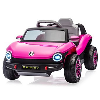 12V Licensed Volkswagen Beetle Ride On Car for Kids, Electric 4 Wheeler with Remote, LED Lights