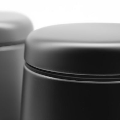 Airtight Stainless Steel Coffee Canister with Measuring Scoop, Matte Black
