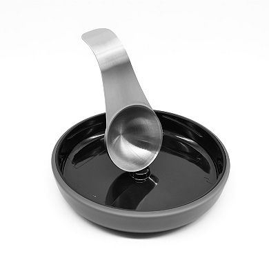 Airtight Stainless Steel Coffee Canister with Measuring Scoop, Matte Black