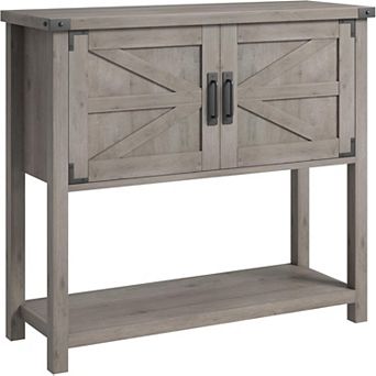 Grey Wooden Console Table with Storage - Versatile Entryway, Living Room, or Dining Sideboard.
