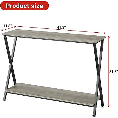 Thin 2-Tier Console Table for Entryway, Hallway, Behind Sofa & Bedroom