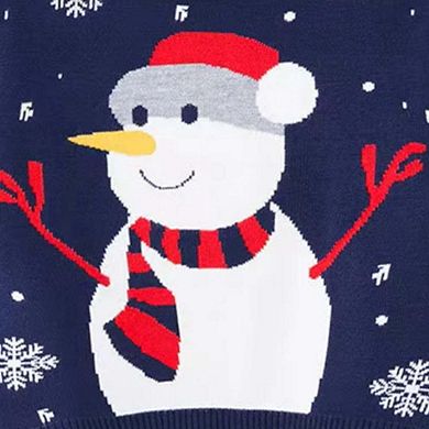 Kids Unisex Snowman Pattern Knitwear