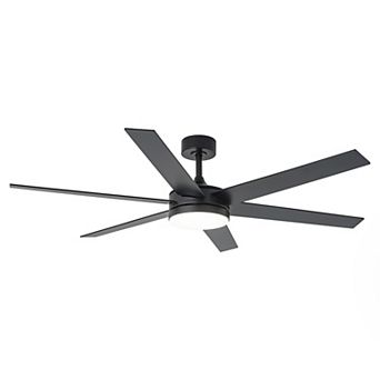 60" Modern Reversible 6 Speeds Nickel Large LED Smart Ceiling Fan with Light and APP Control, Remote